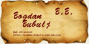 Bogdan Bubulj vizit kartica